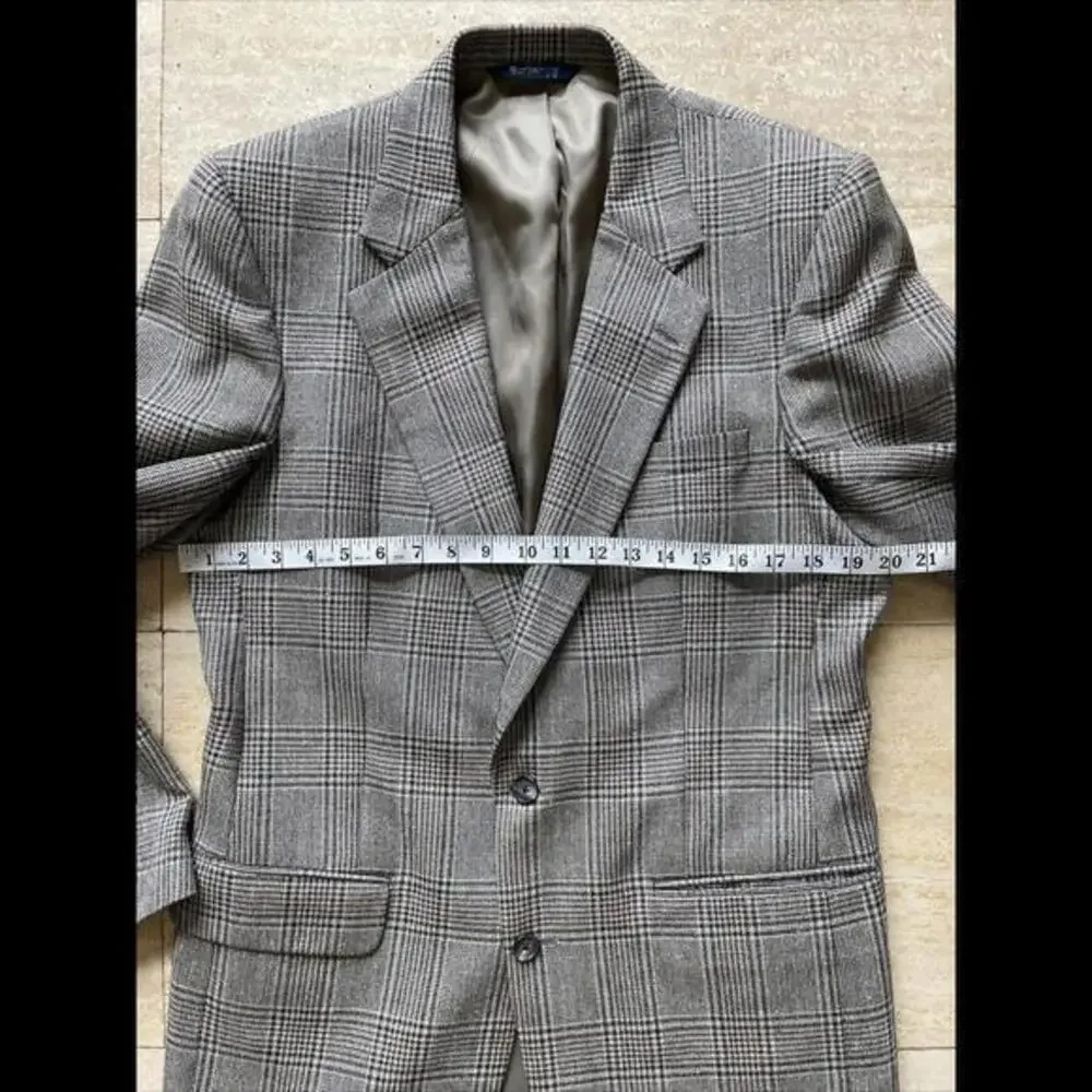 Vintage Burberrys Made In USA Wool Plaid Blazer Jacket‎ 40“ Chest